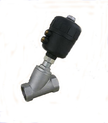 |Pneumatic angle body piston valve|